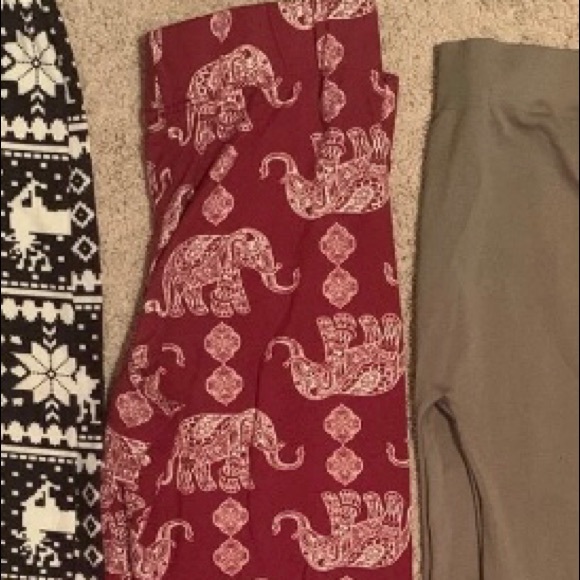 Rue21 Burgundy Elephant Print Leggings S/M - Picture 6 of 6